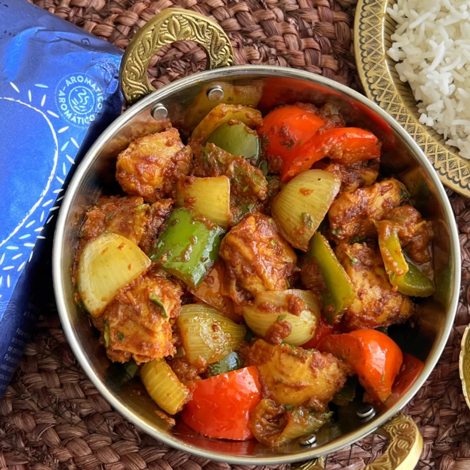 Pollo Jalfrezi con arroz basmati Tilda