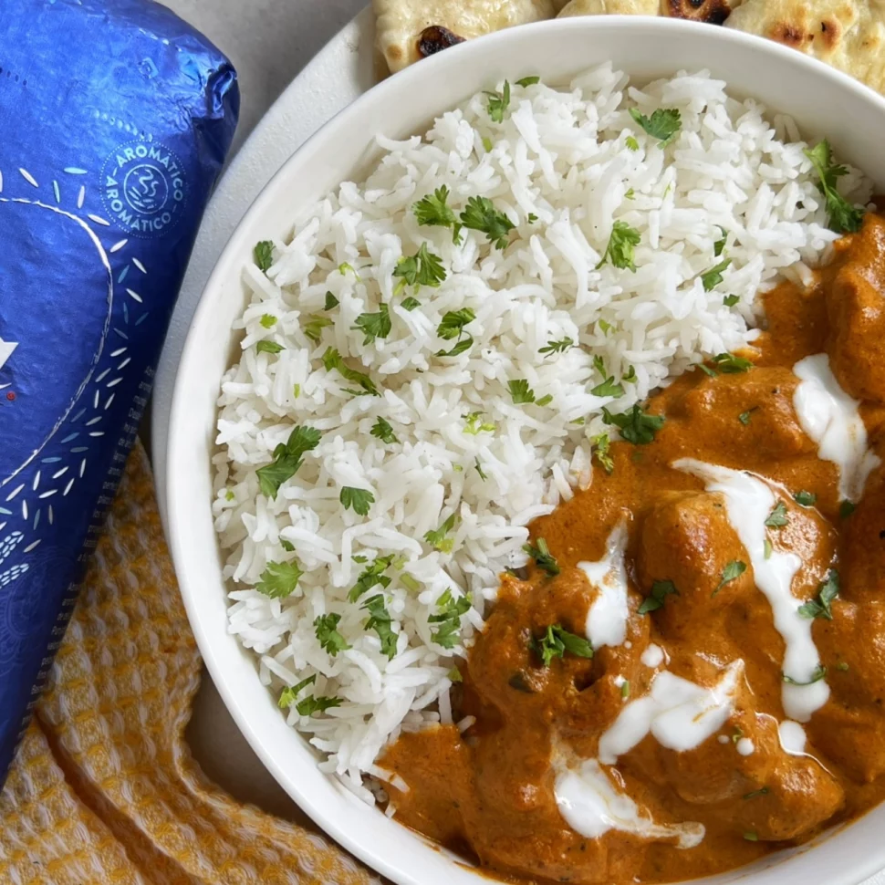 Butter Chicken con arroz basmati Tilda