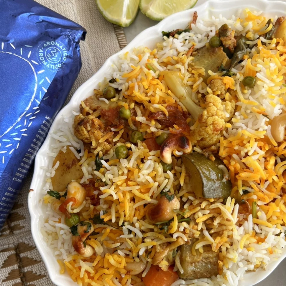 Biryani de verduras con arroz Basmati Tilda