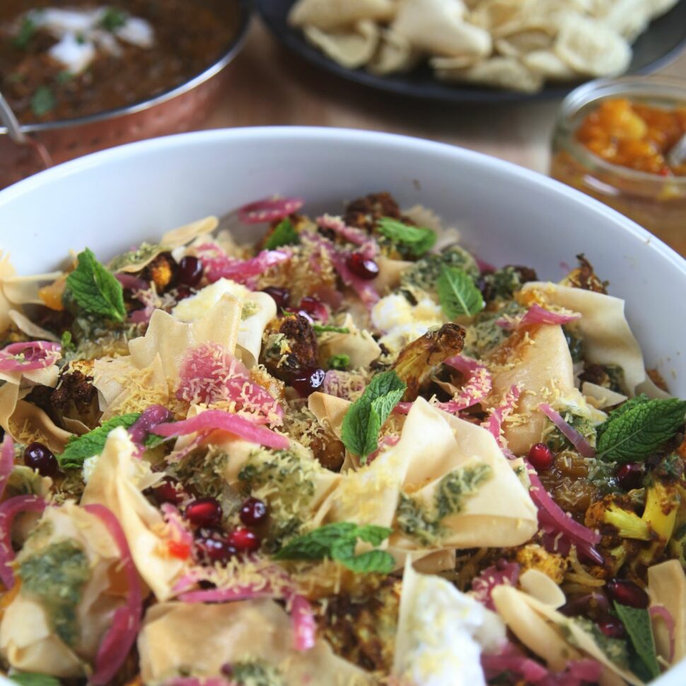 Samosa Bowl with Saag Aloo Rice