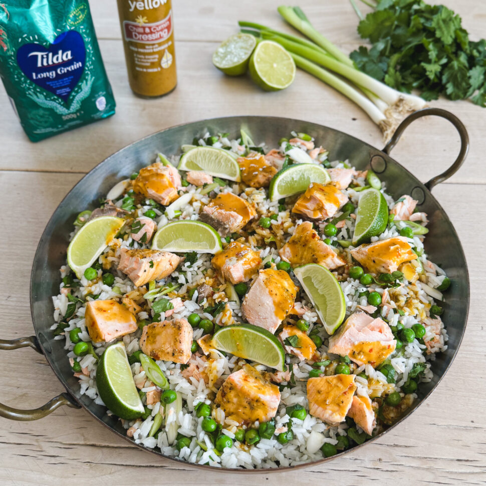 Chilli & Cumin Salmon with Long Grain Rice